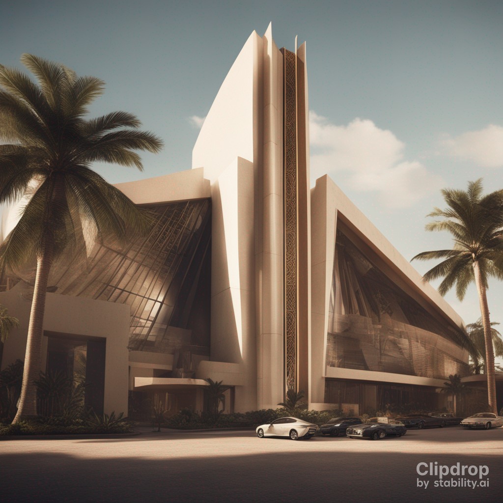 Stable Diffusion prompt: Stylish whole modern building de...