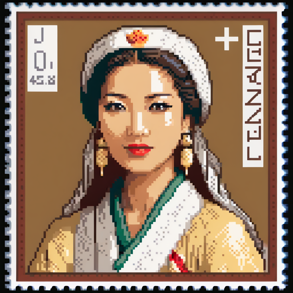 صورة مولدة بالذكاء الاصطناعي: Midjourney prompt: an asian woman, 64 bits Pixel Art (نموذج Midjourney - فن مفاهيمي)