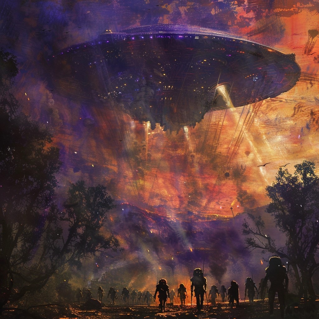 AI generated: Midjourney prompt: An alien invasion (Midjourney - Landscapes)
