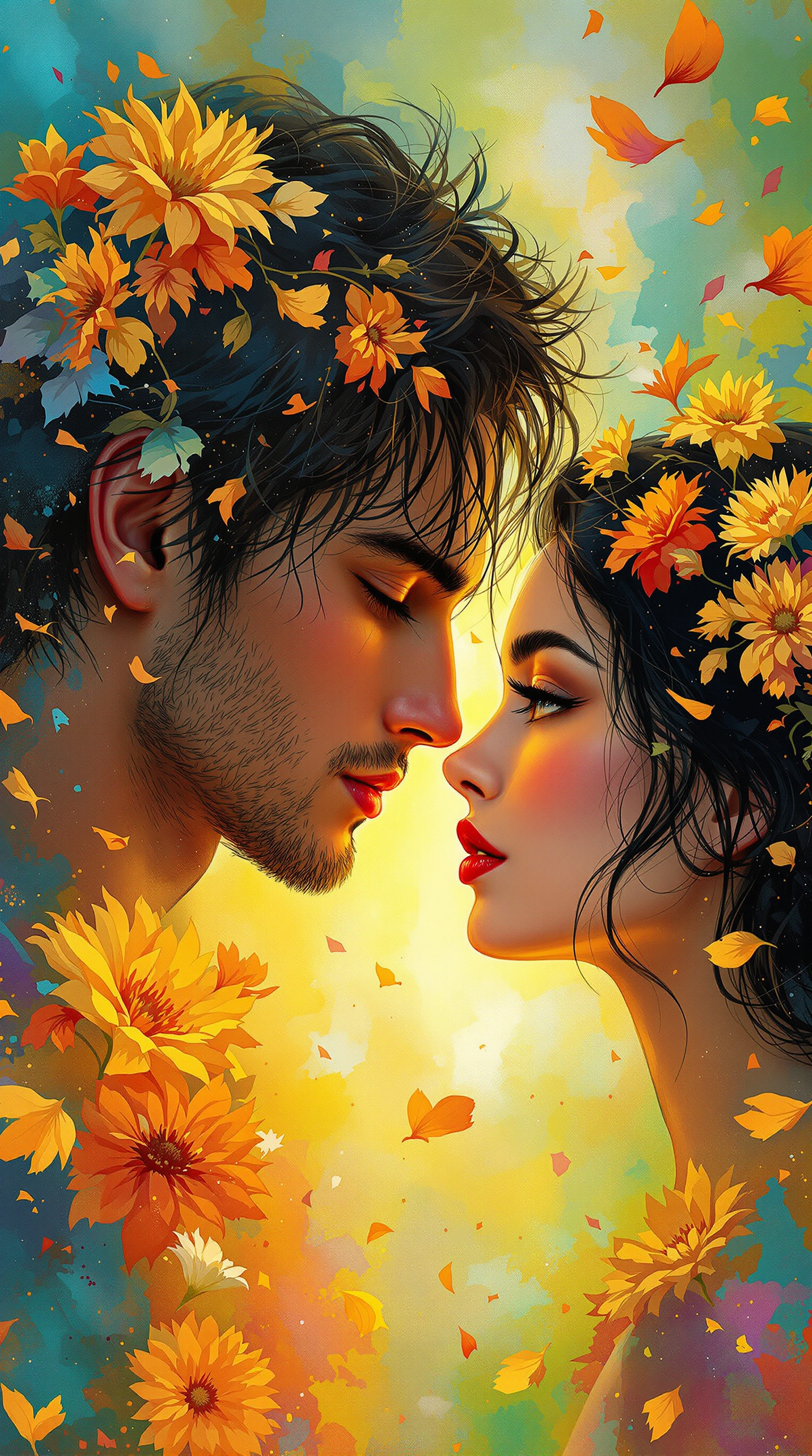 AI generated: FLUX prompt: A mesmerizing, painterly-style romantic portrait o... (FLUX - Portraits)