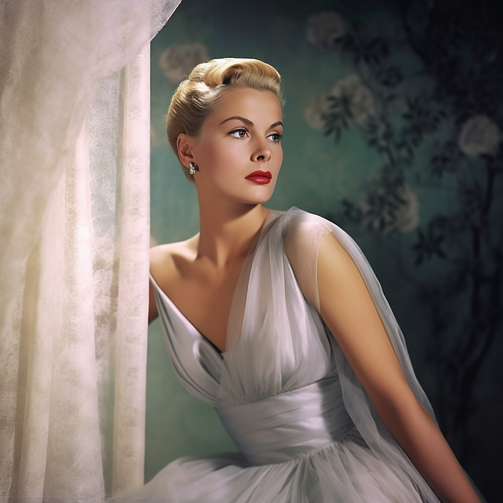 AI generated: Midjourney prompt: vogue, high fashion, 1952, blurred gray tones back... (Midjourney - Fashion)