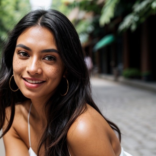 Stable Diffusion prompt: portrait of a ethnic woman, long messy black hair,... - Stable Diffusion