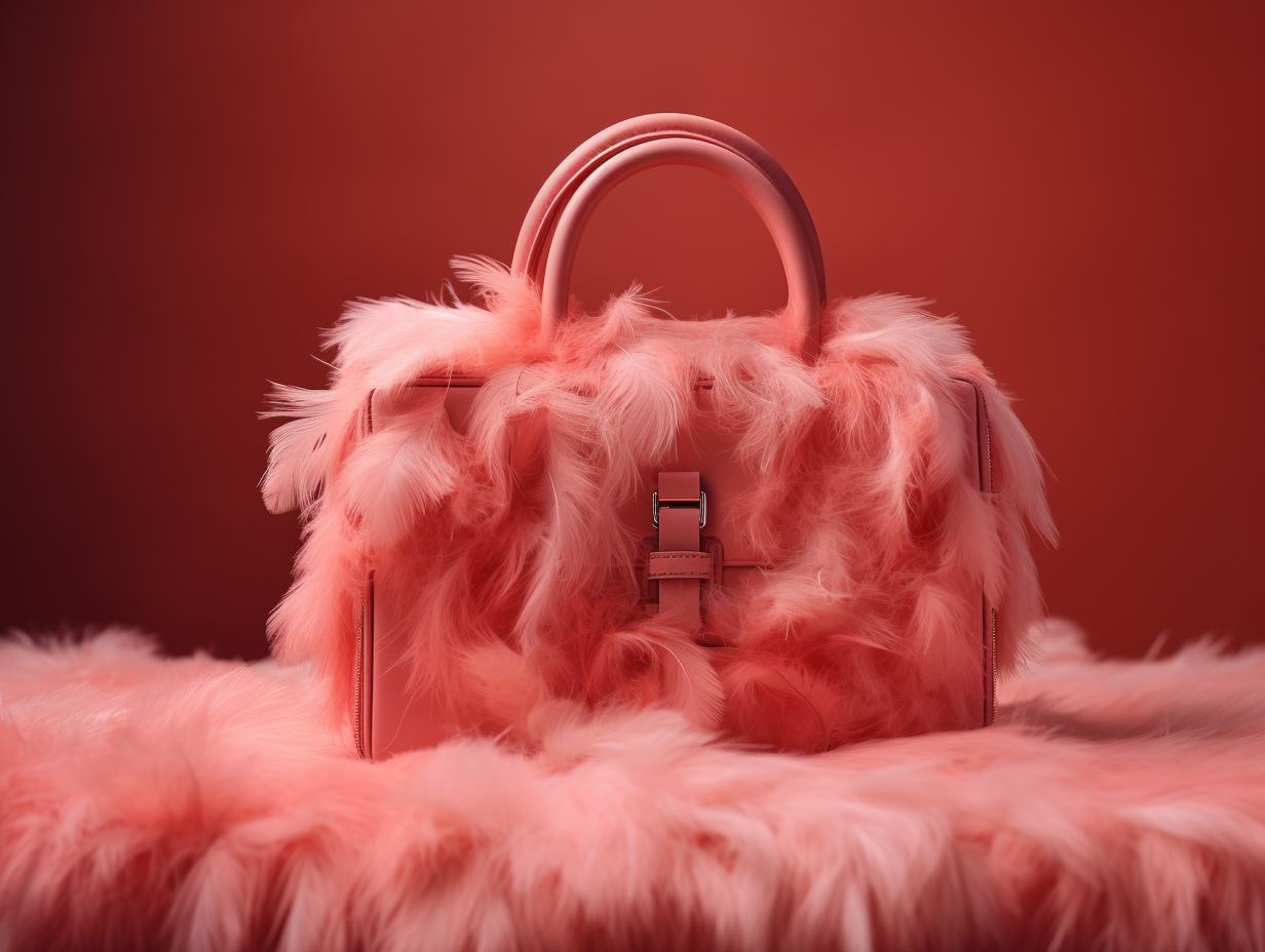 Midjourney prompt: disposable photography of a handbag made of feathe... - Midjourney