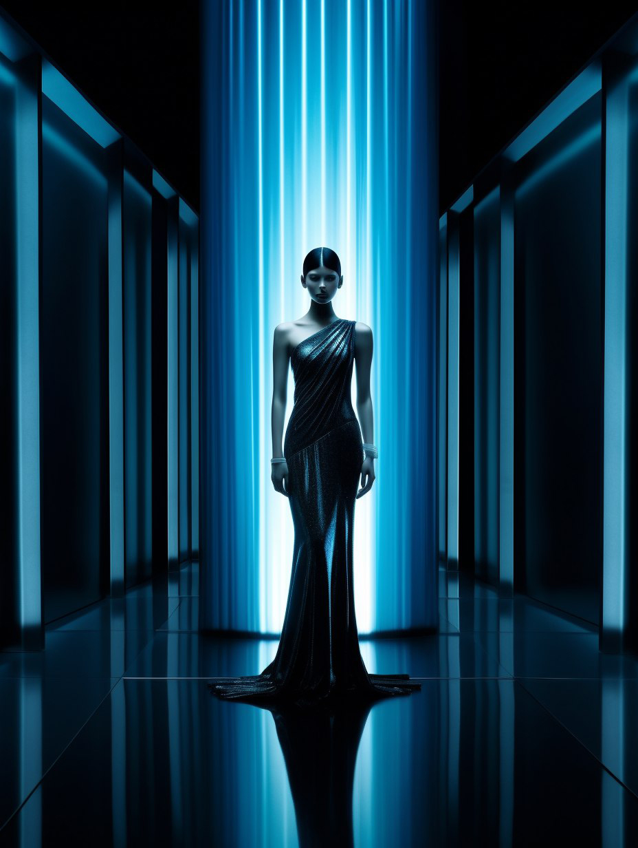 AI generated: Midjourney prompt: a woman in a black dress posing for a picture, by ... (Midjourney - Fashion)
