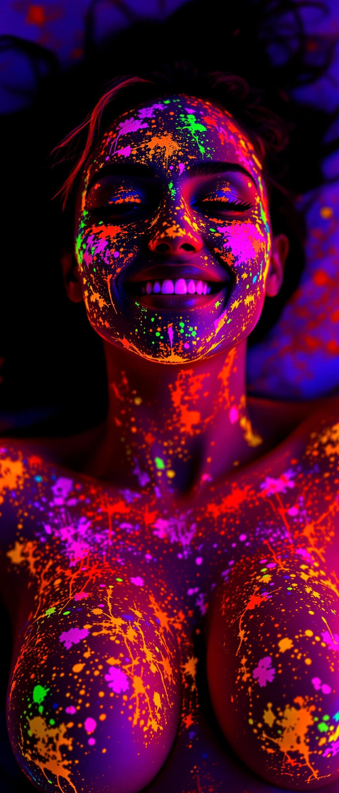 صورة مولدة بالذكاء الاصطناعي: Playful Paint Muse (نموذج FLUX - صور شخصية)