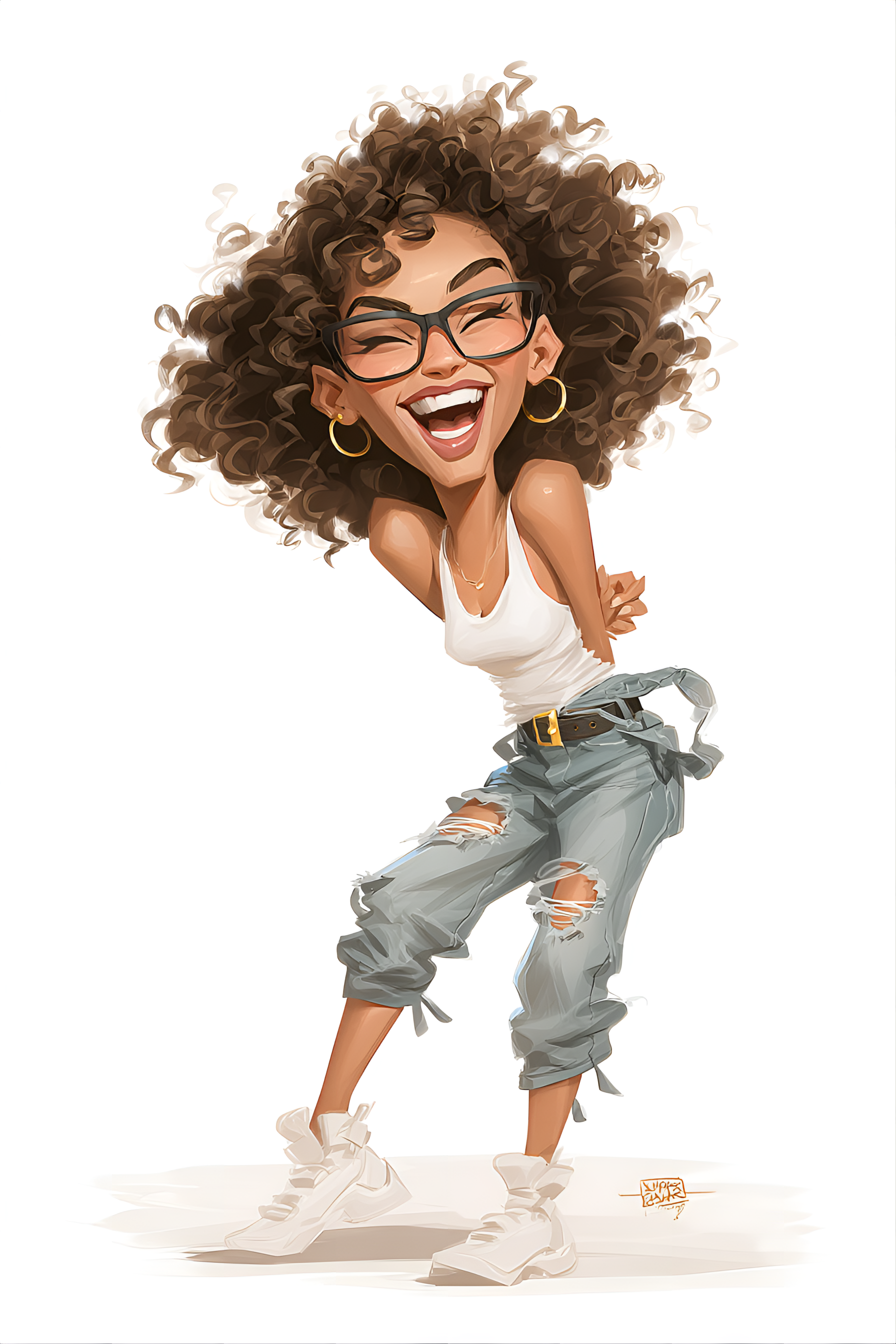 AI generated: Midjourney prompt: funny caricature, hip-hop dancer caricature, young... (Midjourney - Concept Art)