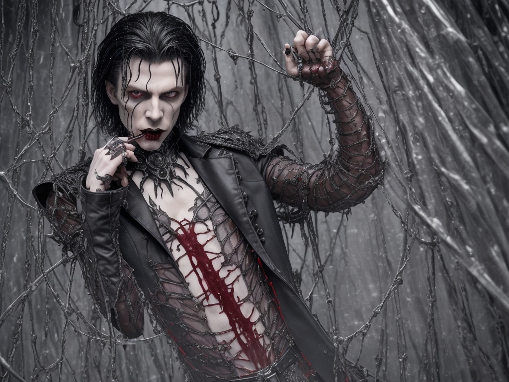 AI generated: Midjourney prompt: davis bowie as a male vampire, surreal masterpiece... (Midjourney - Fashion)