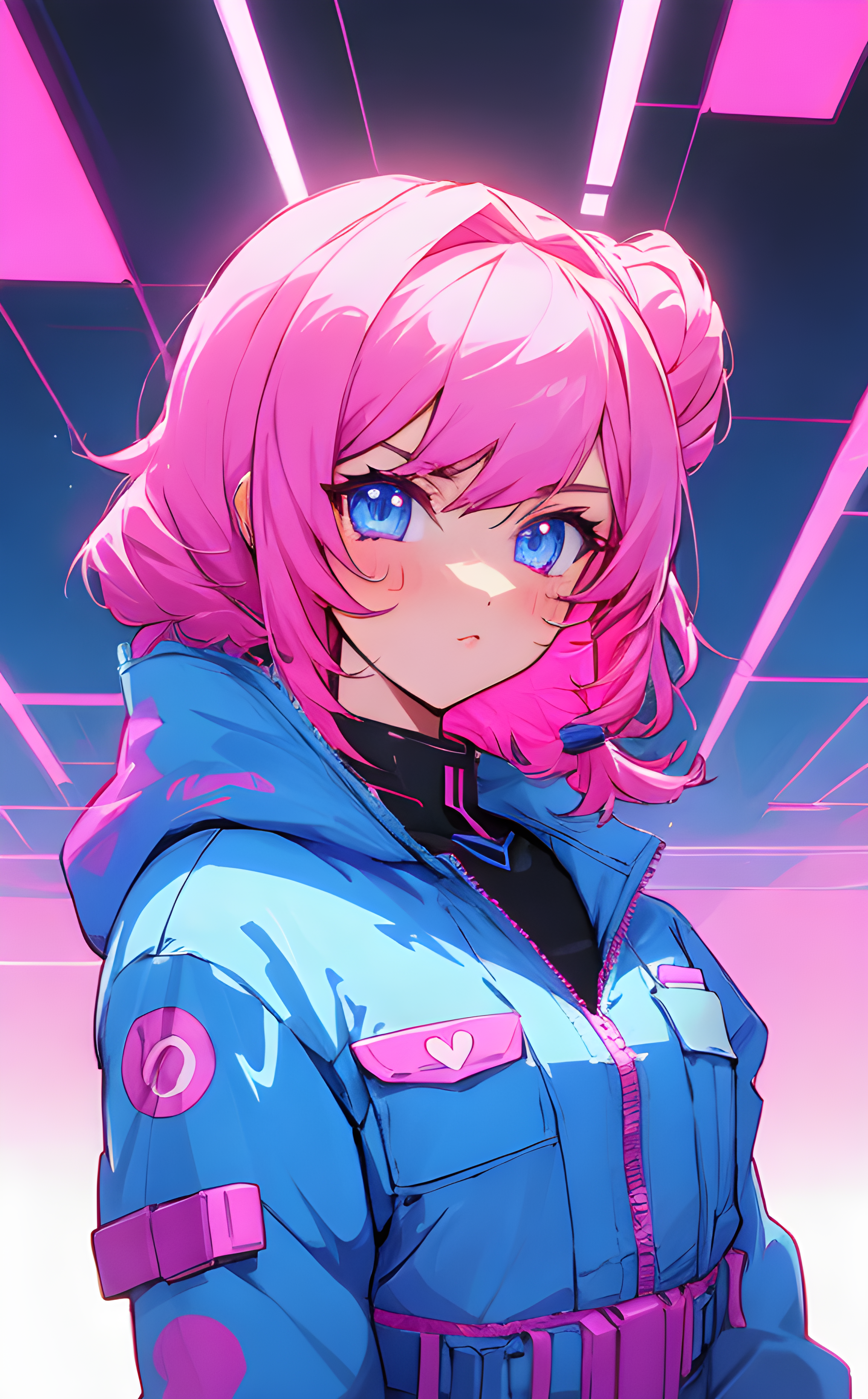AI generated: Counterfeit-V2.5 prompt: cute synthwave anime girl (Counterfeit-V2.5 - Anime)
