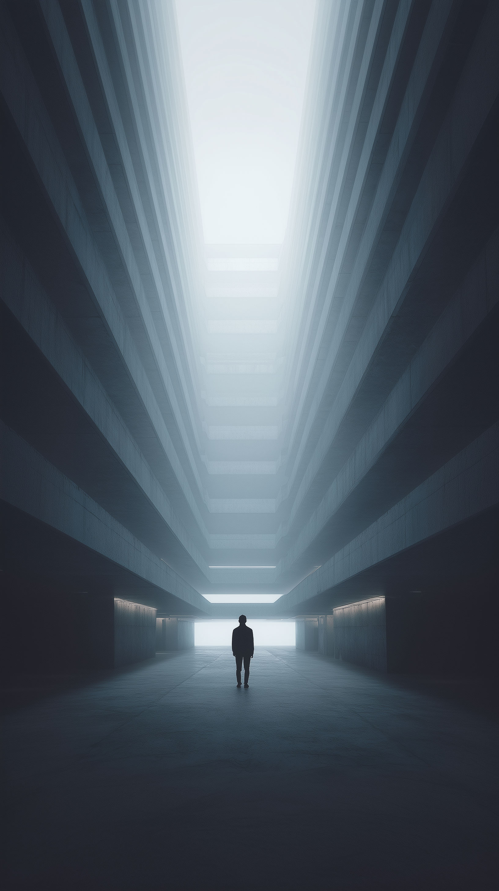 brutalist minimalist architecture soft daylight concrete