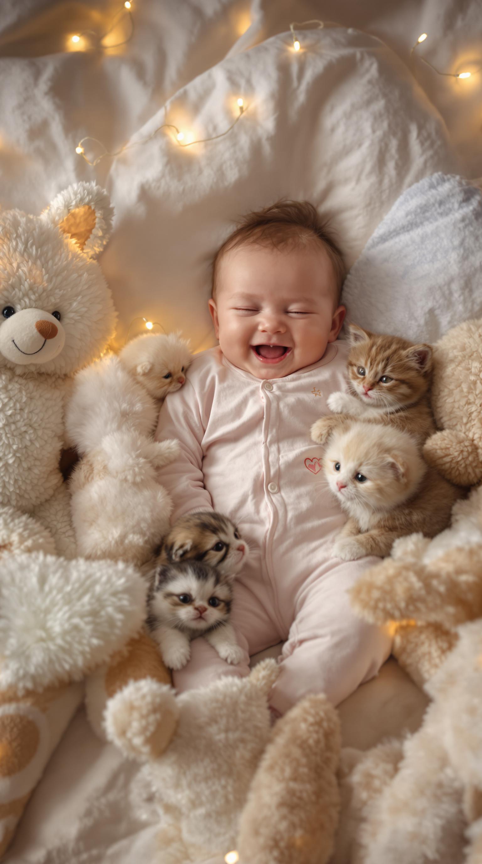 FLUX prompt: A hyper-realistic image of an adorable baby in sof... - FLUX
