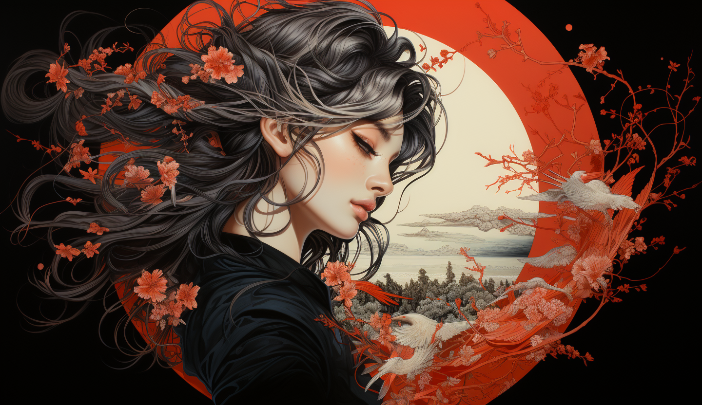 AI generated: Midjourney prompt: Japanese art prints on heavy cardstock, in the sty... (Midjourney - Concept Art)