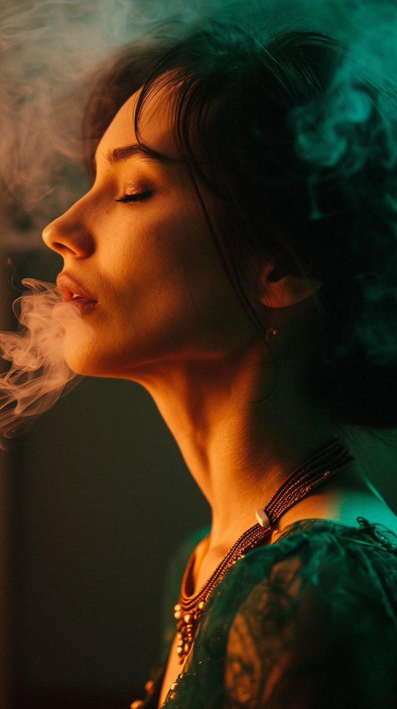 Midjourney prompt: cinematic, fantasy photo, woman with black hair pu... - Midjourney
