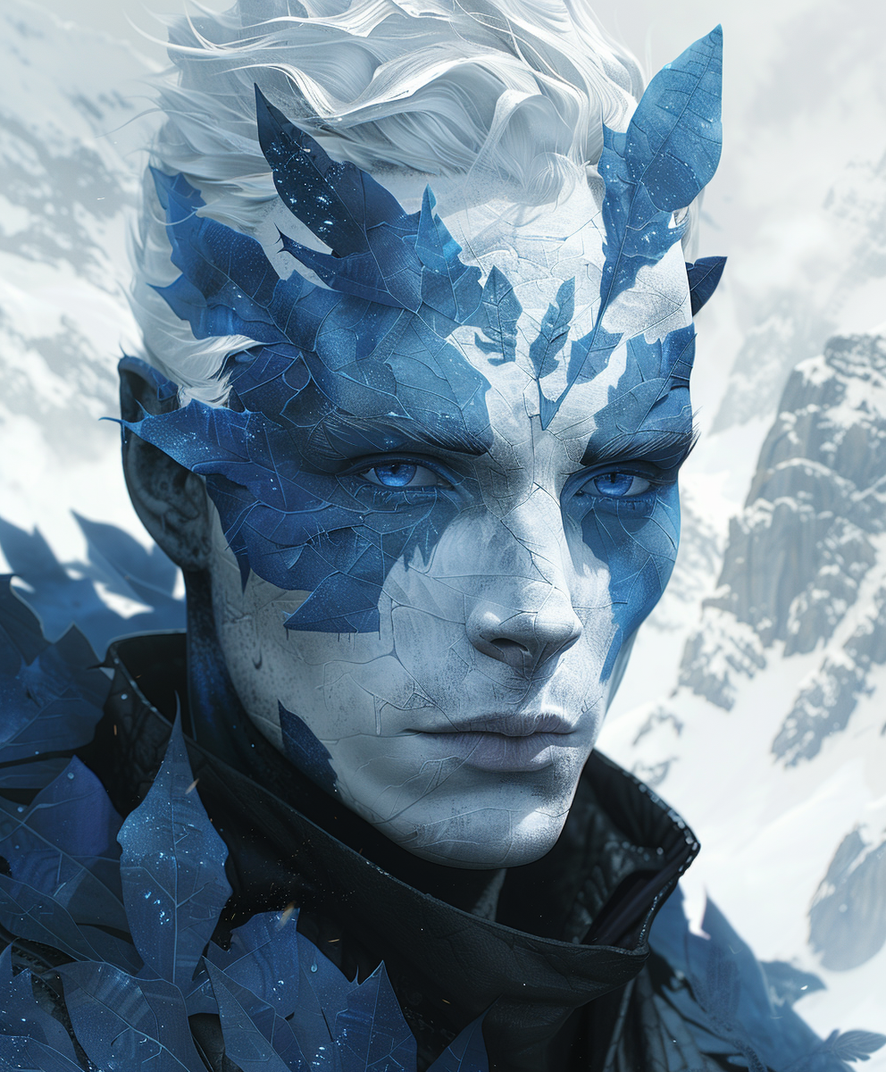 Midjourney prompt: ice mage art and illustration by theo el, in the s... - Midjourney