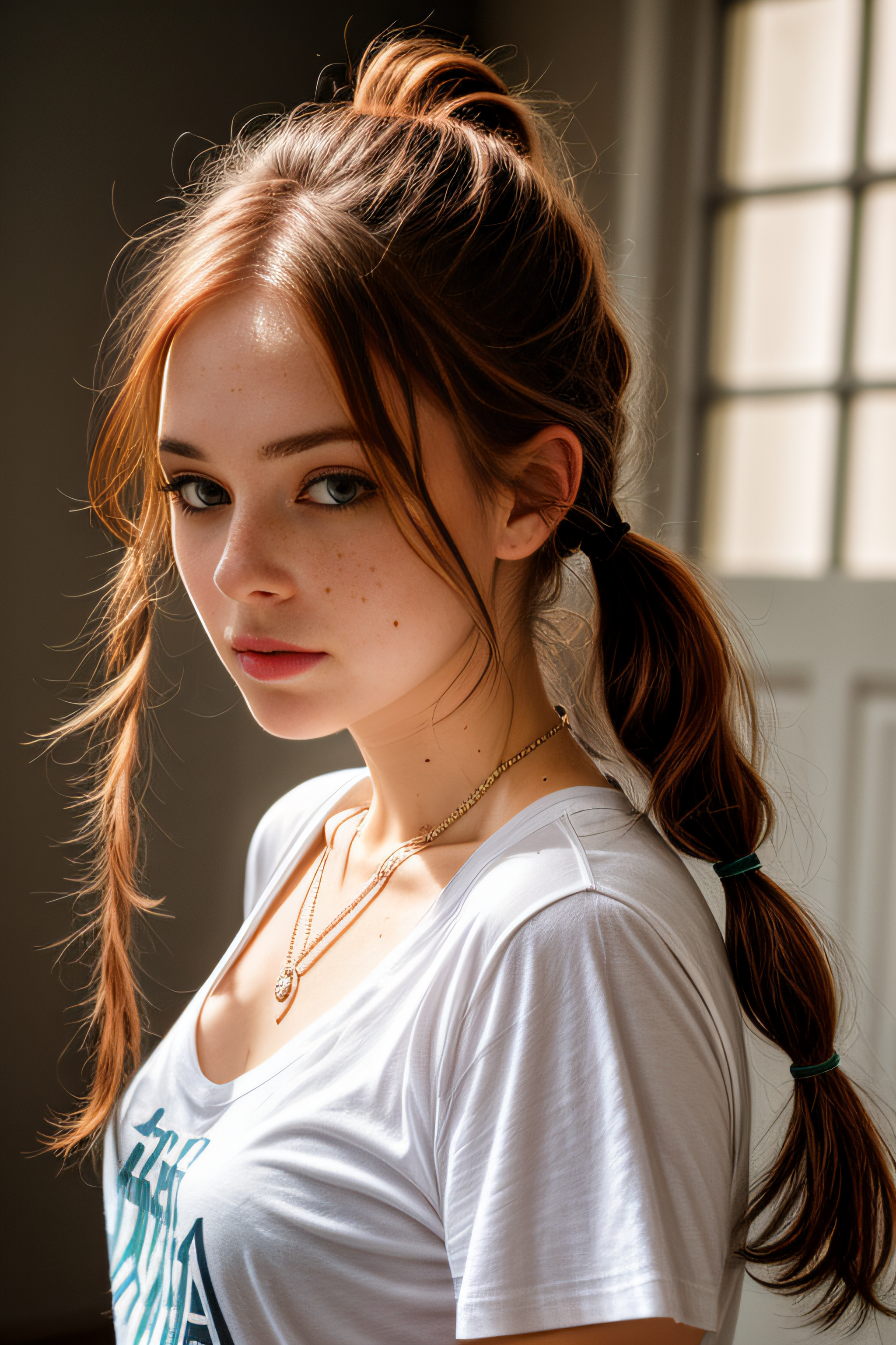 Stable Diffusion prompt: portrait of beautiful girl, caucasian, auburn hair... - Stable Diffusion