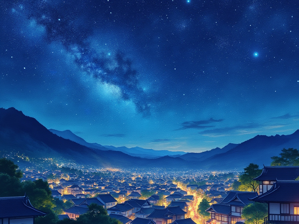 AI generated: FLUX prompt: Watercolor Style, the night sky is full of stars, ... (FLUX - Anime)