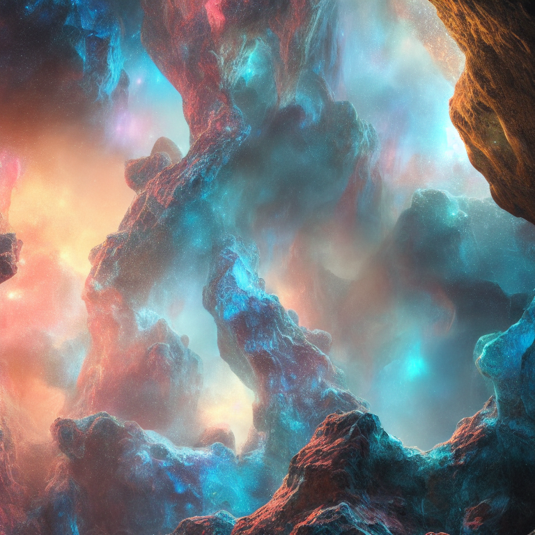 Stable Diffusion prompt: dream-like cave surface covered ...