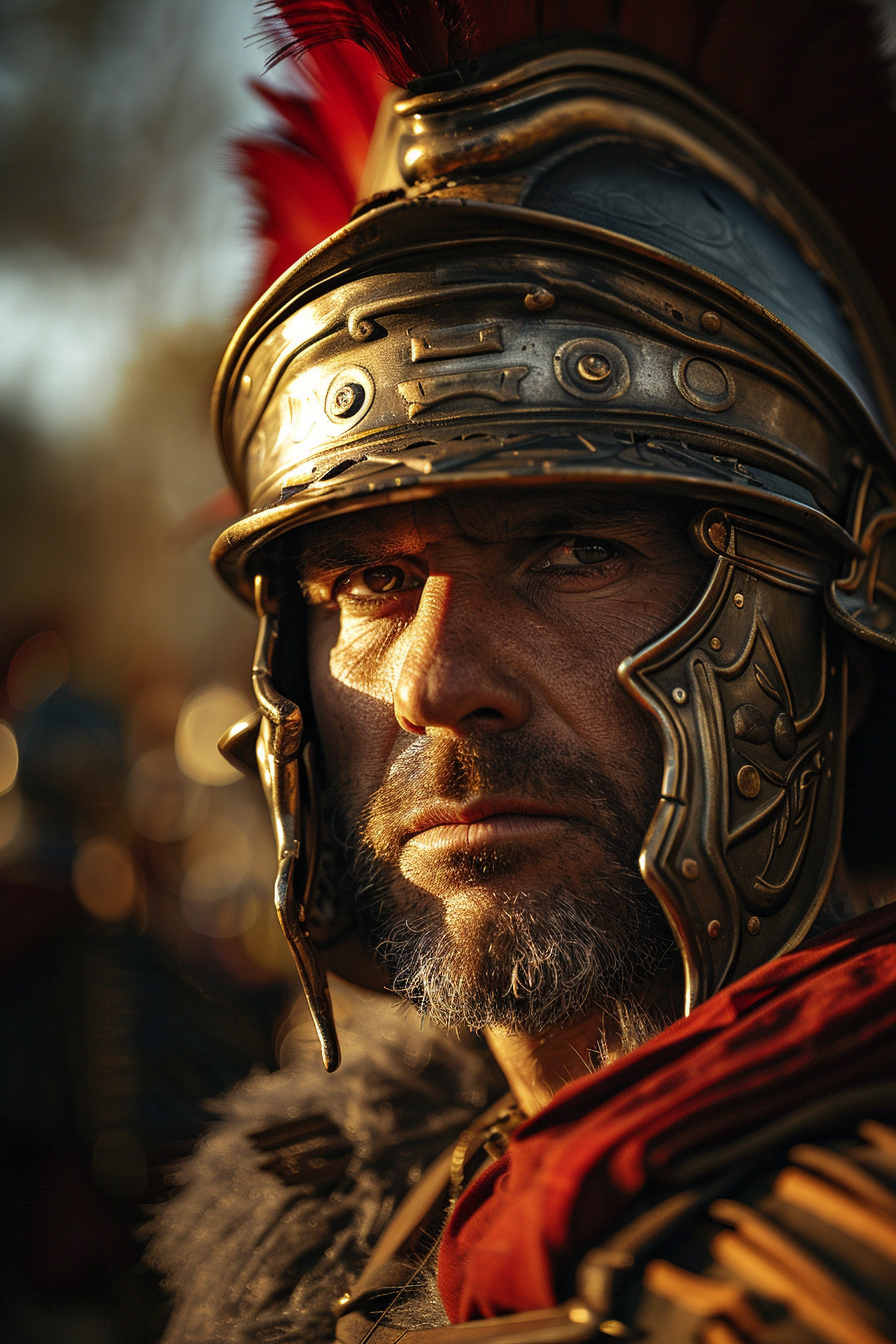 AI generated: Roman legionary (Midjourney - Photography)