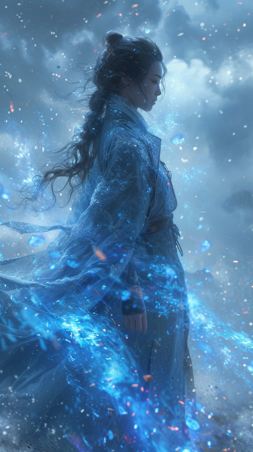 Midjourney prompt: korean wallpaper, in the style of ethereal, ghostl... - Midjourney