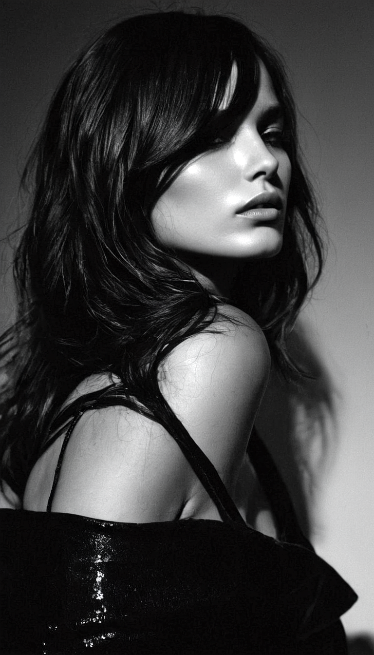 Stable Diffusion prompt: black and white photography, fas...