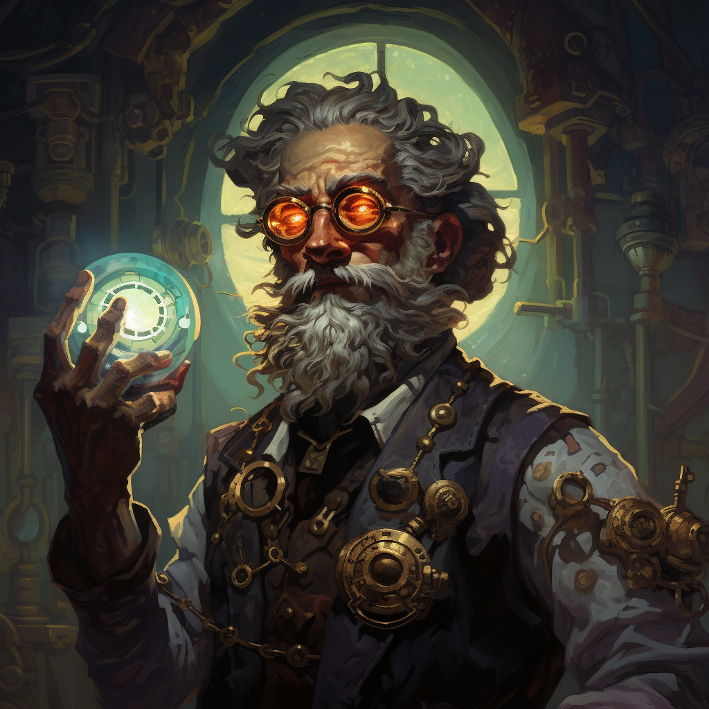 صورة مولدة بالذكاء الاصطناعي: Midjourney prompt: an older man, in the style of steampunk, atompunk,... (نموذج Midjourney - صور شخصية)