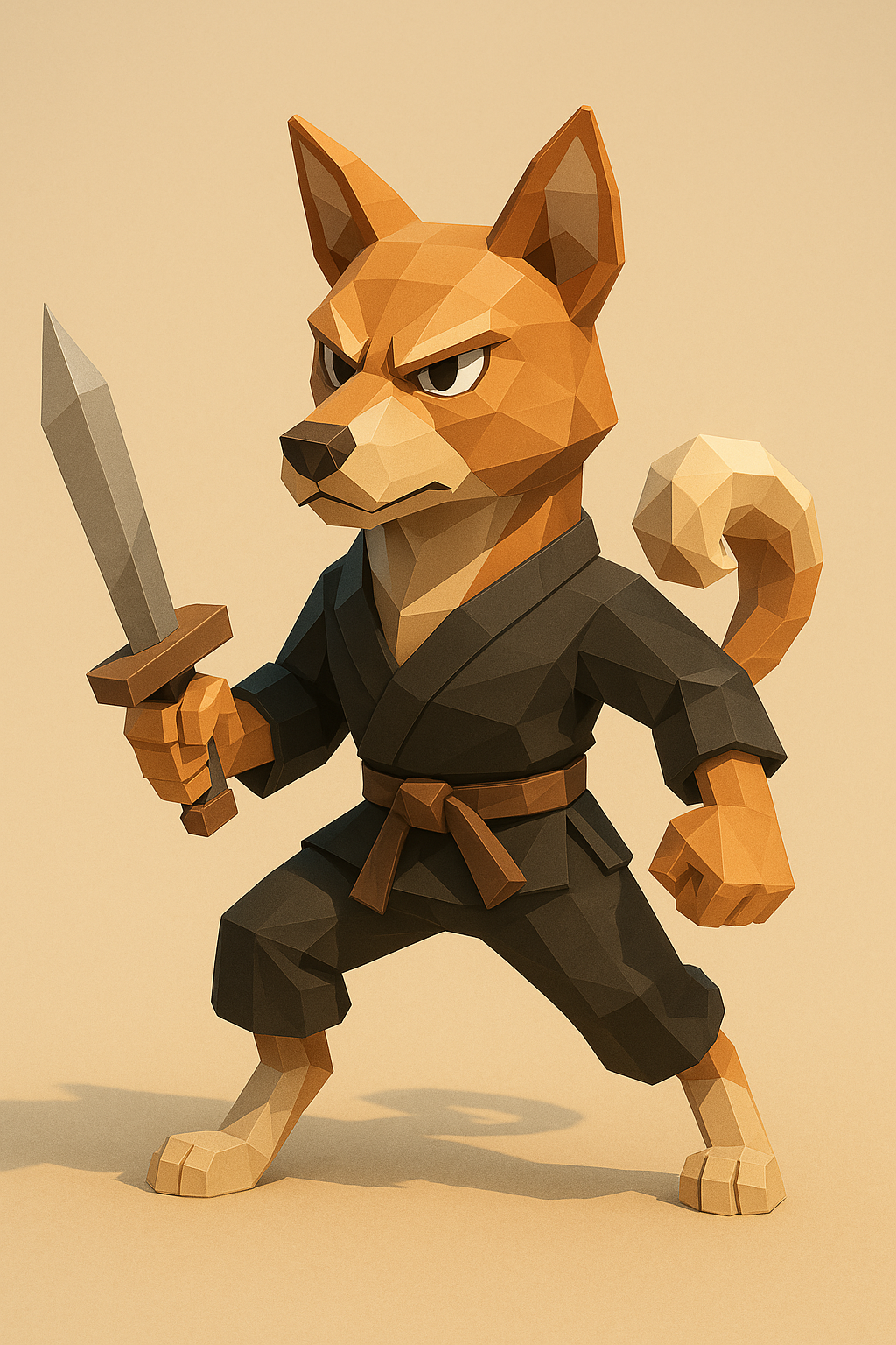 AI generated: ChatGPT Image prompt: A low-poly 3D character design of Paco the Dog wie... (ChatGPT Image - Animals & Nature)