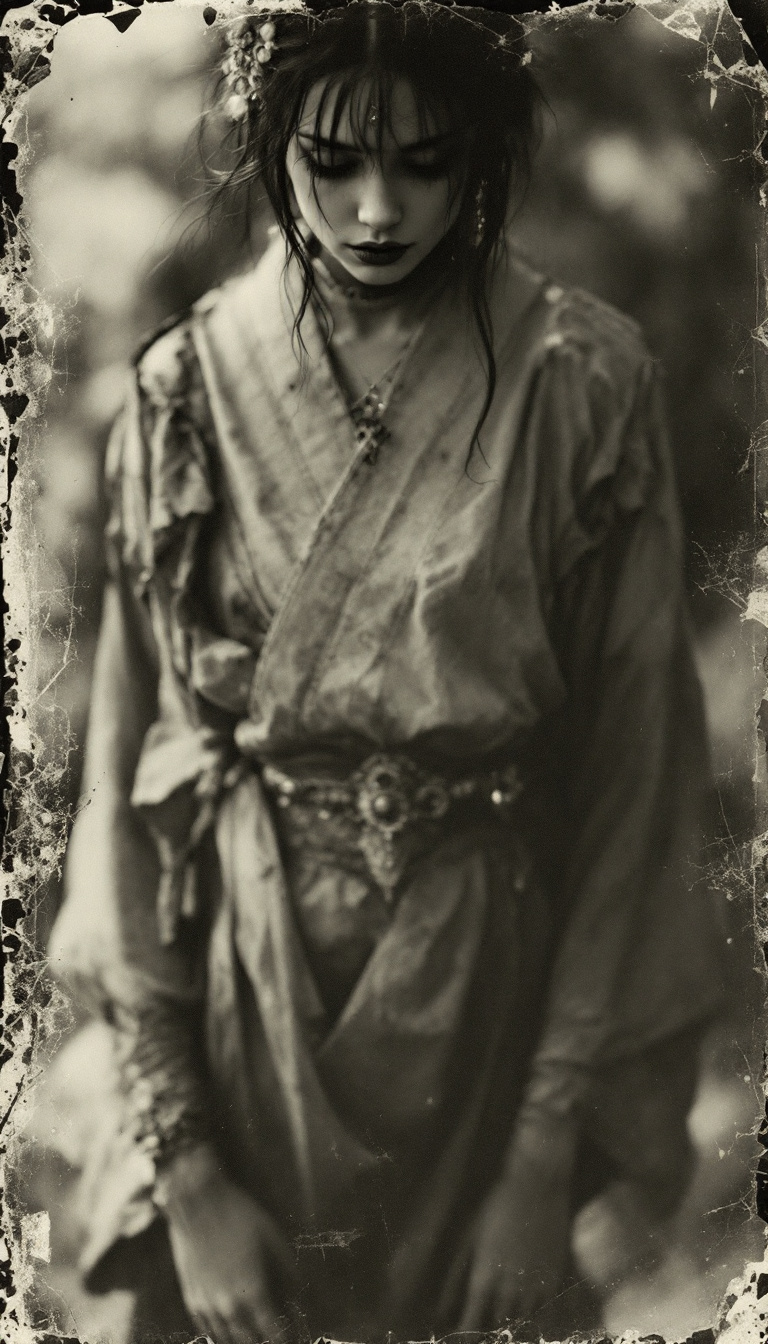 AI generated: FLUX prompt: Beautiful Japanese girl, old polaroid photo, medie... (FLUX - Portraits)