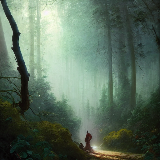 Stable Diffusion prompt: ''cinematic shot'' of a forest g...