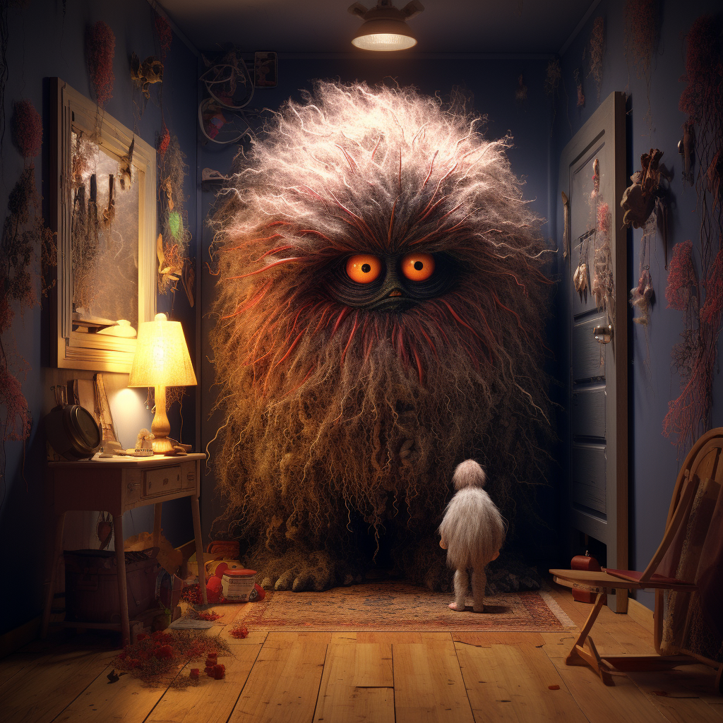 صورة مولدة بالذكاء الاصطناعي: Midjourney prompt: a monster appears to be coming out of someone's ro... (نموذج Midjourney - فن مفاهيمي)