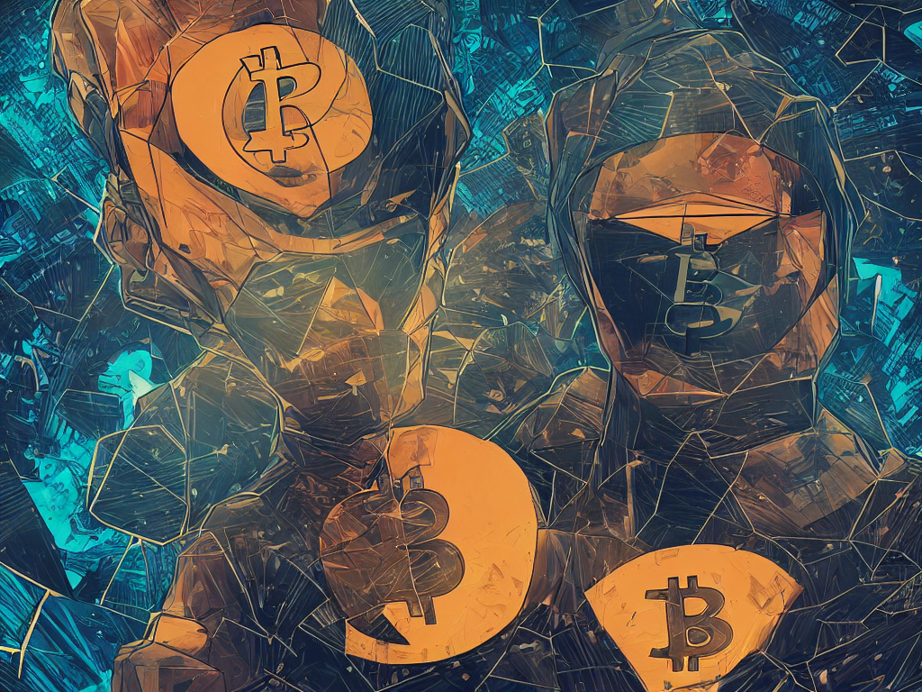 Stable Diffusion prompt: cell shaded bitcoin logo with fr...