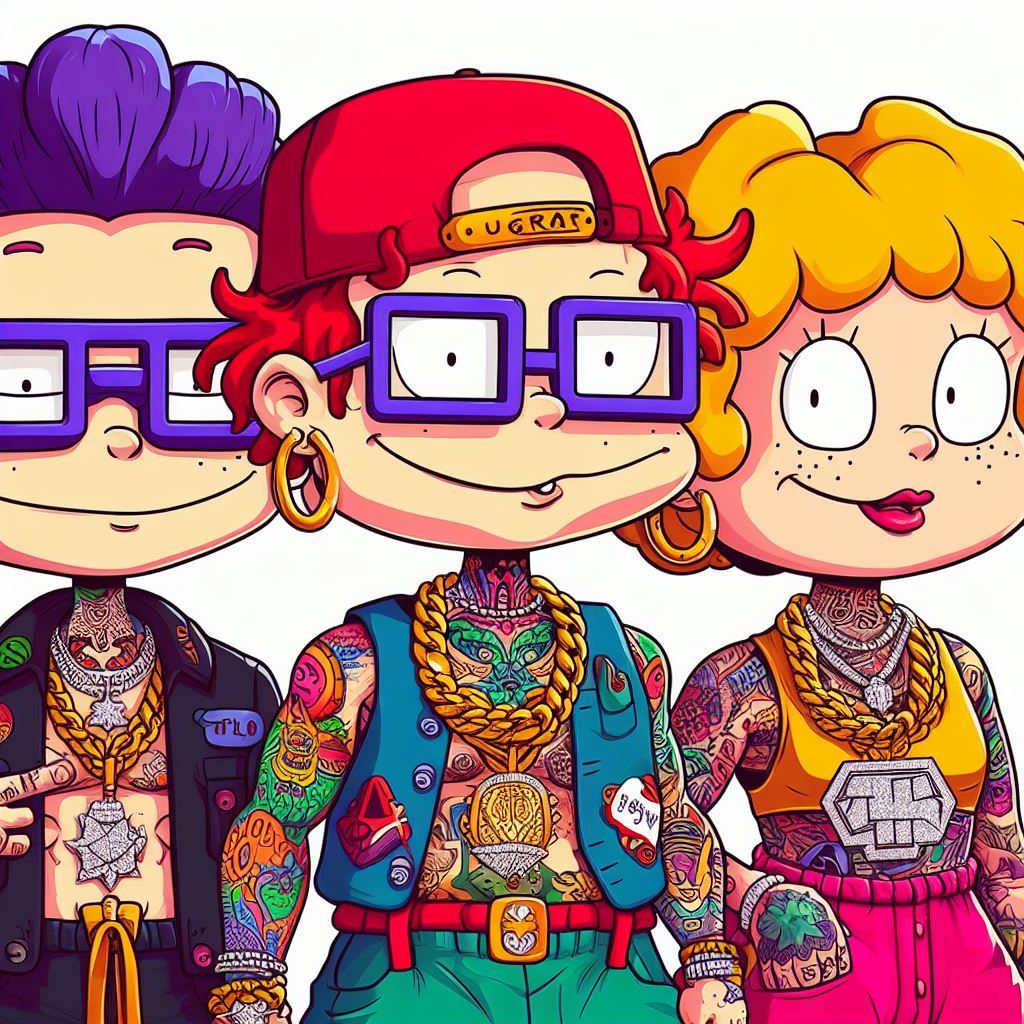 صورة مولدة بالذكاء الاصطناعي: The Rugrats as grownups (نموذج DALL·E - Character Design)
