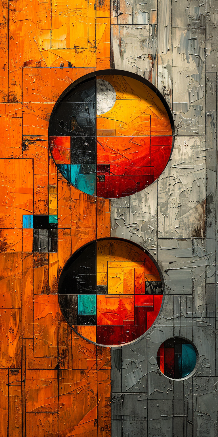 AI generated: Midjourney prompt: abstract realism painting in orange and grey with ... (Midjourney - Concept Art)