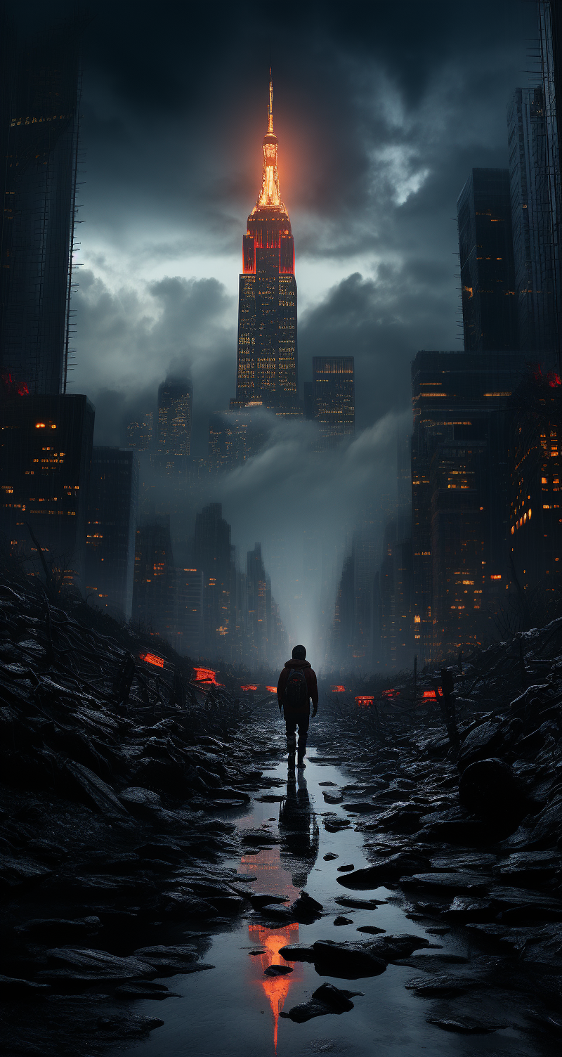 AI generated: Midjourney prompt: Dystopian New York, gritty, octane render, ultra-r... (Midjourney - Concept Art)