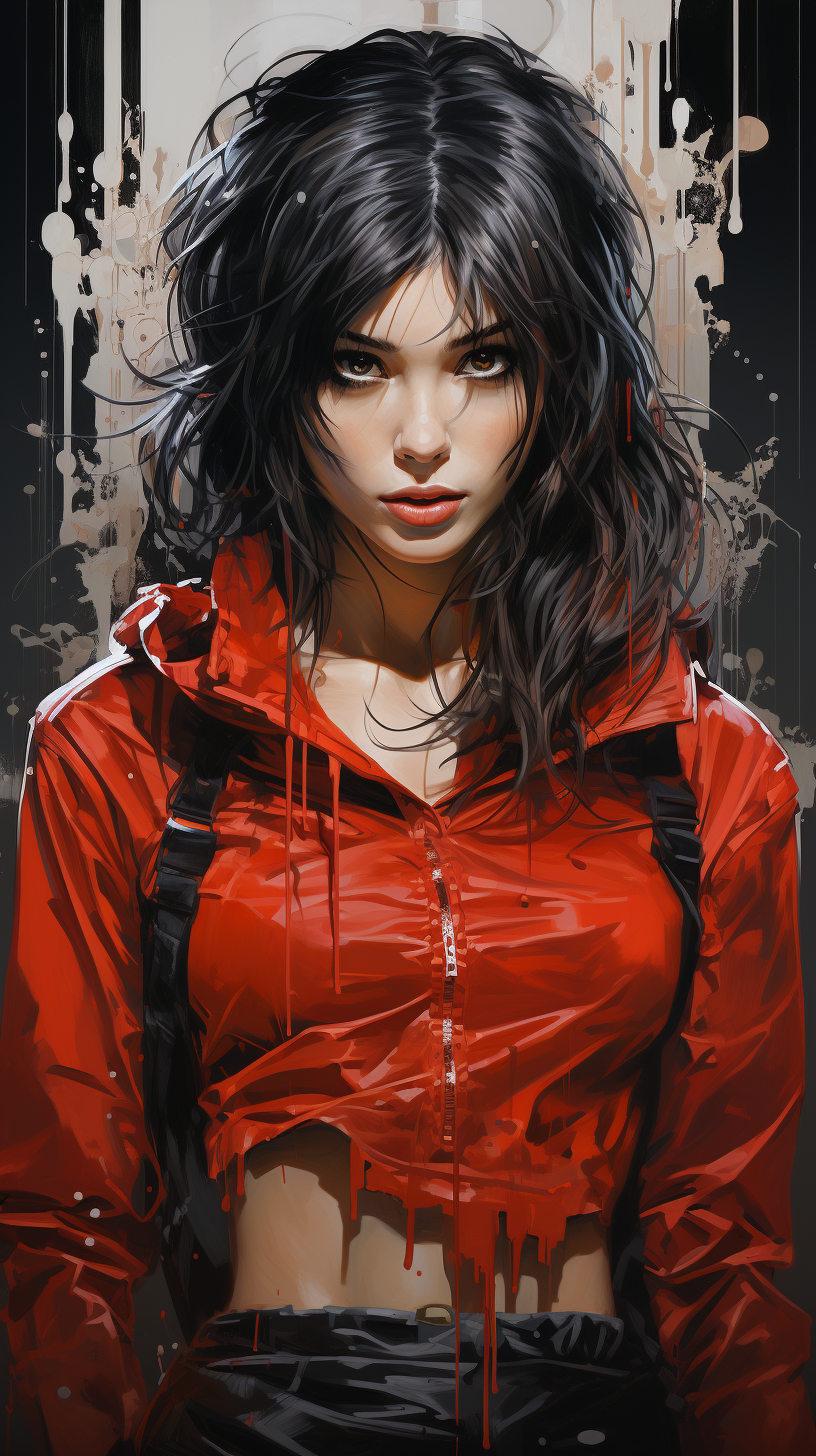 AI generated: Midjourney prompt: poster of women in black and red and a woman in re... (Midjourney - Portraits)