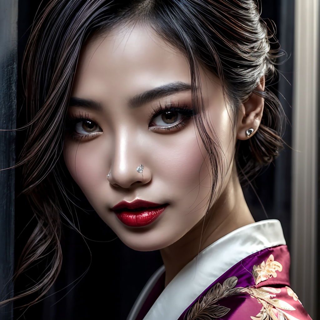 Stable Diffusion prompt: Beautiful Asian woman, porcelain...