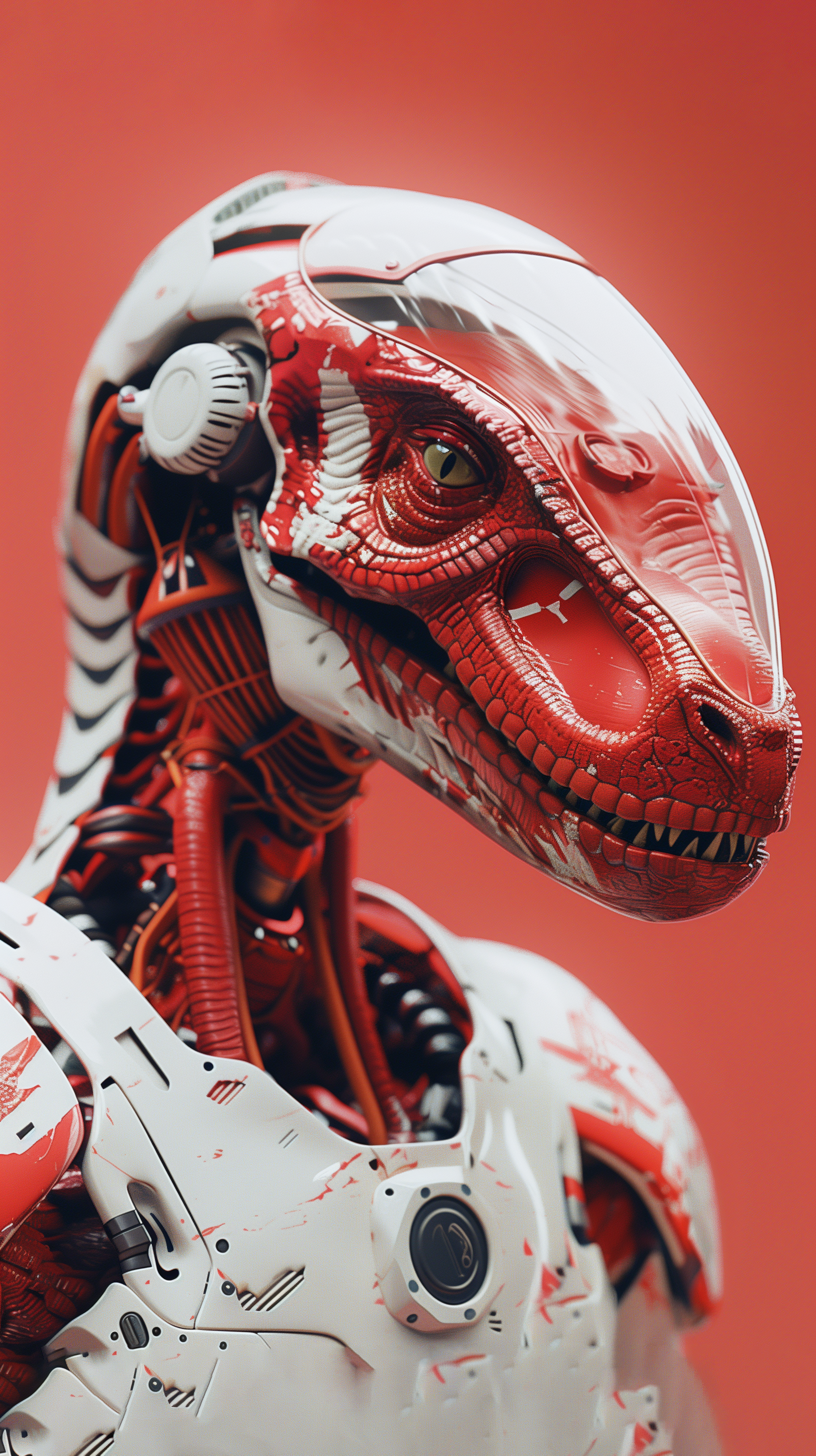 صورة مولدة بالذكاء الاصطناعي: Midjourney prompt: Alien dinosaur --ar 9:16 --style raw (نموذج Midjourney - صور شخصية)