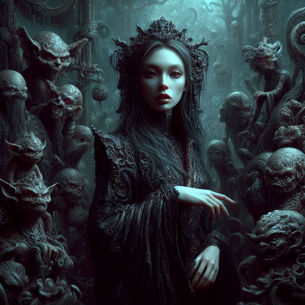 AI generated: DALL·E prompt: a strange ,mystical world by H.r.Giger and jean an... (DALL·E - Portraits)