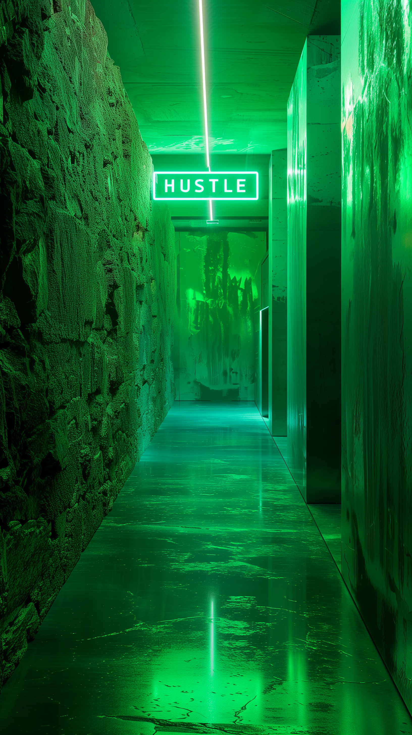 AI generated: Midjourney prompt: architectural photography, envision a corridor glo... (Midjourney - Interior Design)
