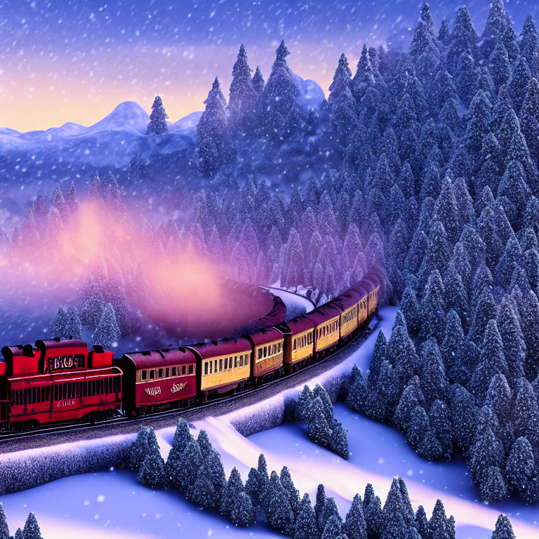 Stable Diffusion prompt: Pixar style, steam locomotive tr...