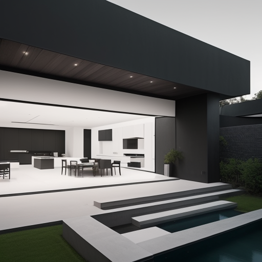 minimalist single family house clear day natural light garden