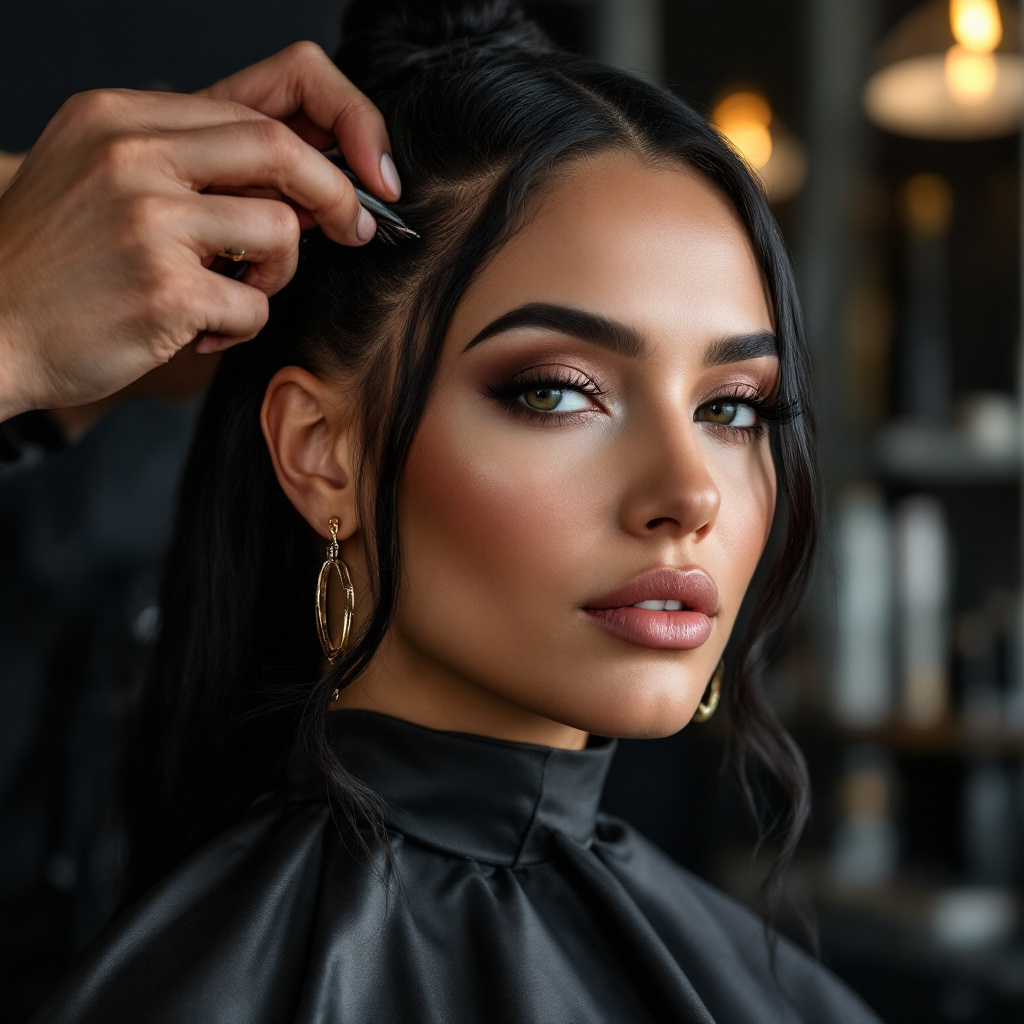 FLUX prompt: ULTRA REALISTIC IMAGE OF A BLACK HAIRDRESSED...