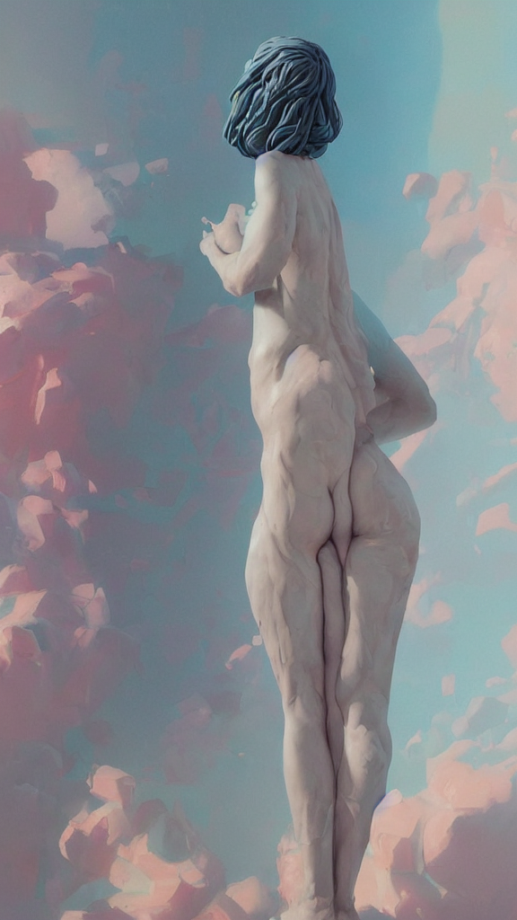 Stable Diffusion prompt: soft greek female sculpture of a...
