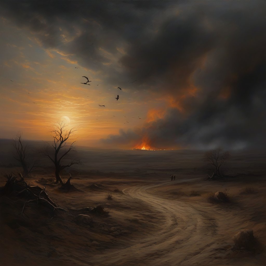 AI generated: Stable Diffusion prompt: Landscape.War.Dawn is approaching (Stable Diffusion - Landscapes)