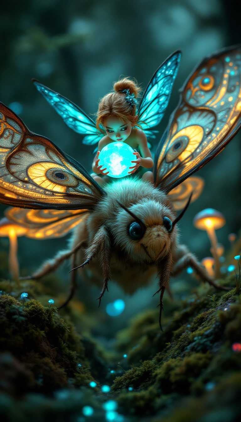 صورة مولدة بالذكاء الاصطناعي: FLUX prompt: A whimsical, hyper-realistic macro photograph of a... (نموذج FLUX - مناظر طبيعية)