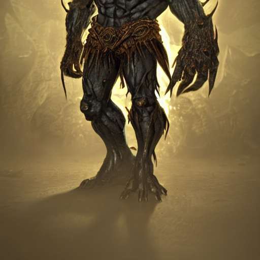 Stable Diffusion prompt: Goldorg, demonic orc from Moria,...
