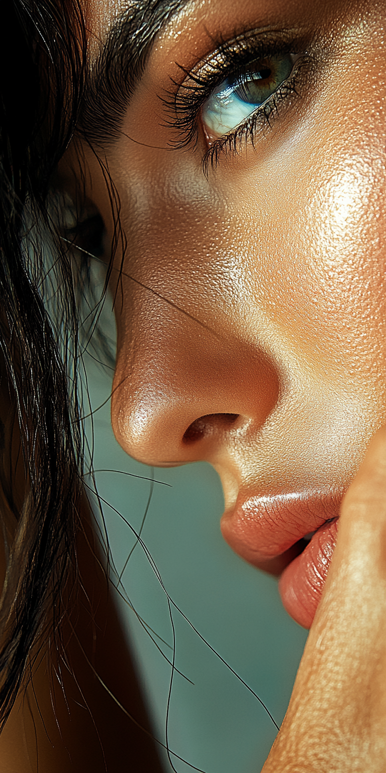 Midjourney prompt: hyperrealistic photo of a woman, in the style of p... - Midjourney