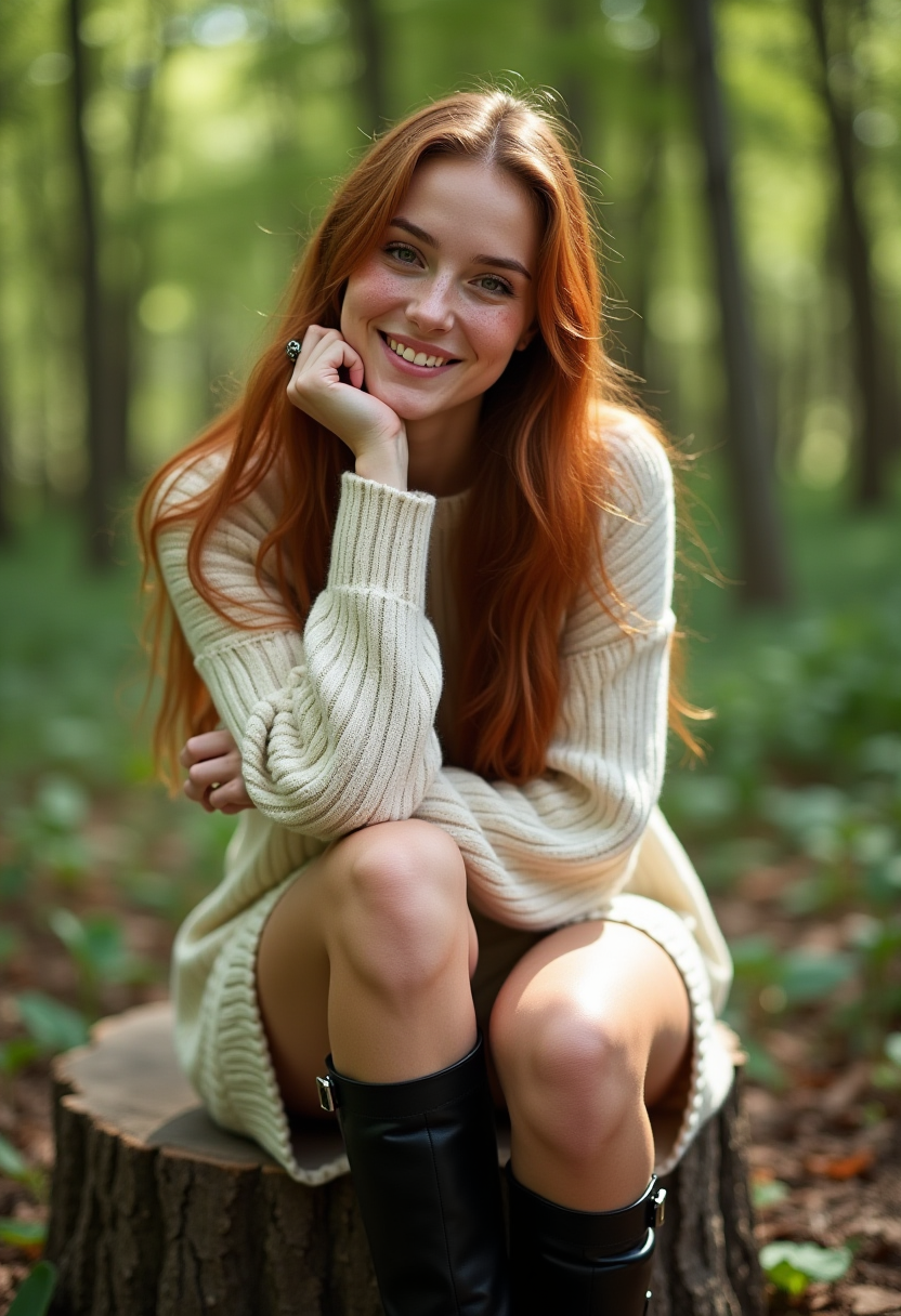 AI generated: FLUX prompt: breathtaking beautiful young woman, happy and smil... (FLUX - Photography)