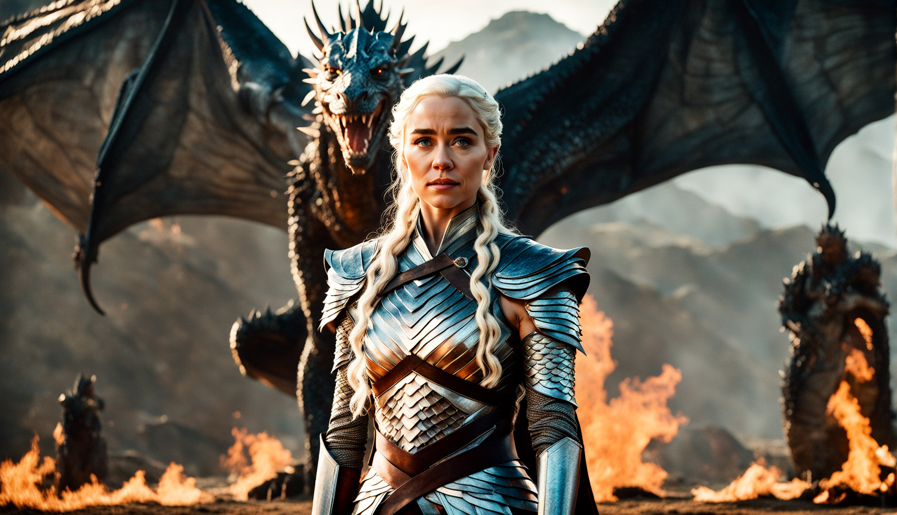 AI generated: Stable Diffusion prompt: game of thrones movie still of Emilia Clarke as Da... (Stable Diffusion - Photography)
