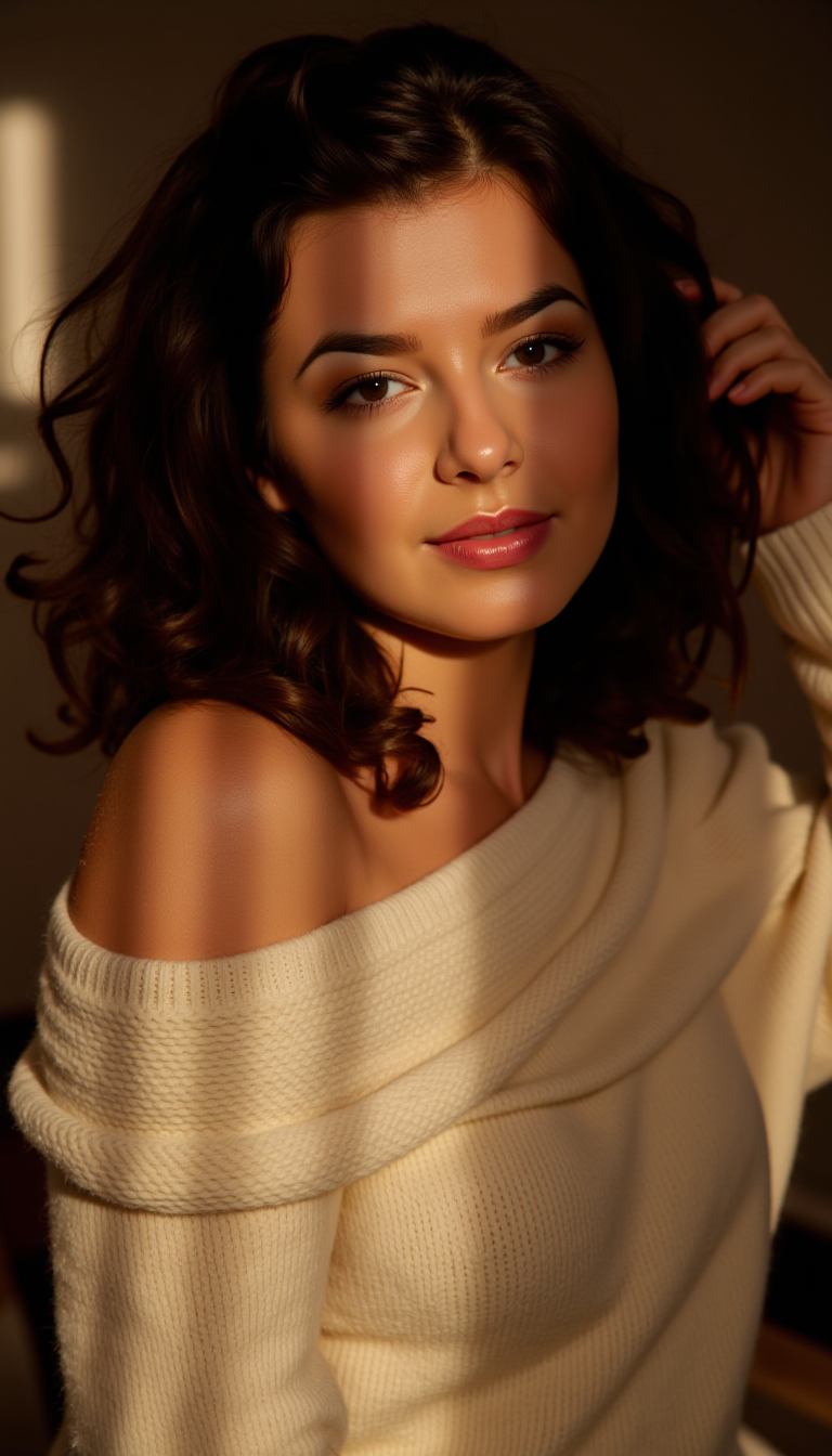 FLUX prompt: Full body shot of a 21 year old woman with w...