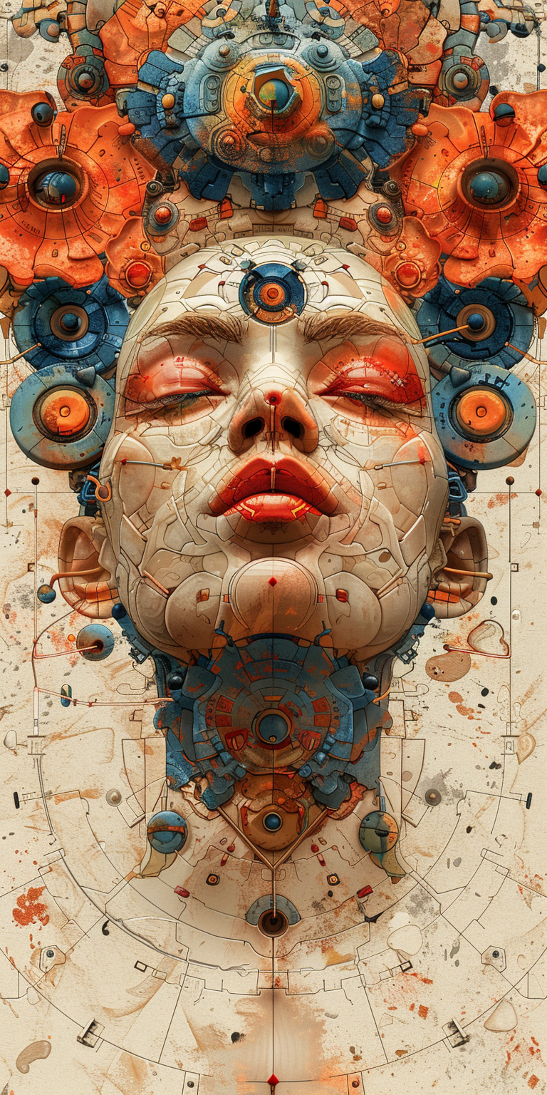 Midjourney prompt: an abstract head with animallike features, in the ... - Midjourney