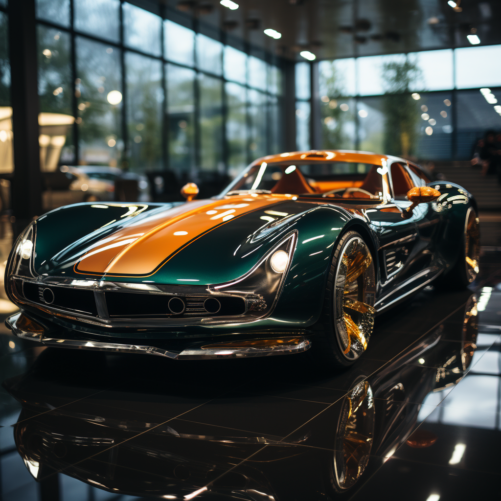 AI generated: Midjourney prompt: a closeup of a retrofuturistic sportscar, unsplash (Midjourney - Photography)